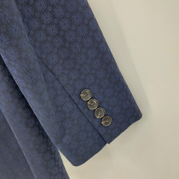 J. Crew Ludlow Navy Blue Black Starburst Ormezzano Italy Men Blazer Suit Jacket - Picture 5 of 10